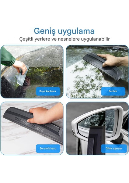 Süngerli Silikon Bıçaklı Araba Camı Çekici, Su Lekelerini Temizlemek İçin Tasarlandı.