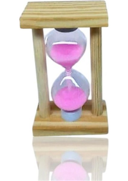 Ahşap Mini Kum Saati Pembe