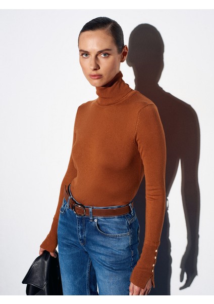 1268 Balıkçı Yaka Kazak-Karamel