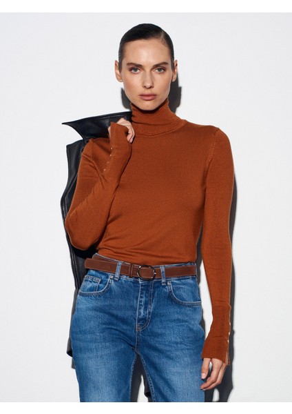 1268 Balıkçı Yaka Kazak-Karamel modelleri