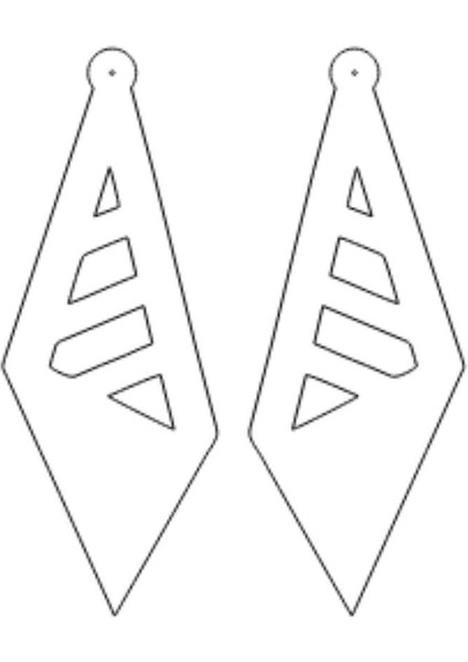 Beyaz Reflektörlü Prizma Küpe, Şık Lazer Kesim Küpe - APBJ011 modelleri