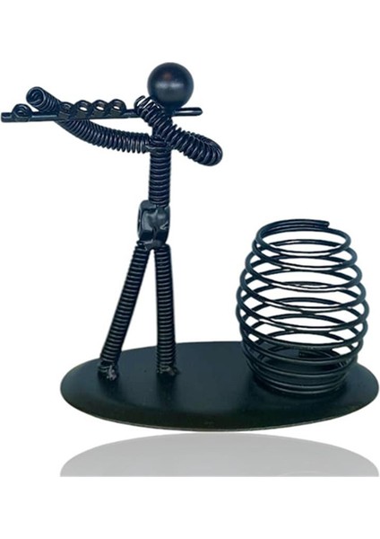 Metal Yan Fülüt Kalemlik Siyah