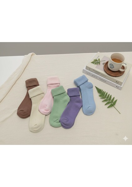 6 Çift Kışlık Kalın Yünlü Kıvrık Kadın Soket Çorap