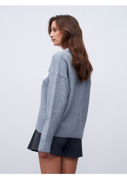 10837 Yün Karışımlı Kalpli Kazak-K.gri Mel. fiyatları