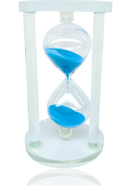 Cam Büyük Boy Dekoratif Kum Saati Mavi