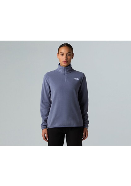 W Glacier Fleece 1/4 Zip Jacket Kadın Outdoor Çeyrek Fermuarlı Polar Üst NF0A8D2JBTR1 Mavi modelleri
