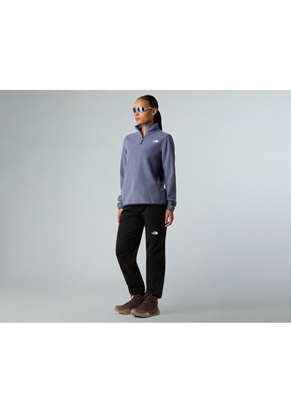 W Glacier Fleece 1/4 Zip Jacket Kadın Outdoor Çeyrek Fermuarlı Polar Üst NF0A8D2JBTR1 Mavi indirimleri
