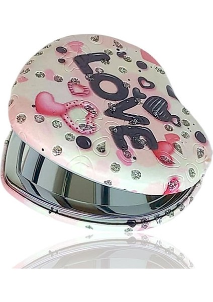 Kalp Makyaj Aynası Love Model Beyaz