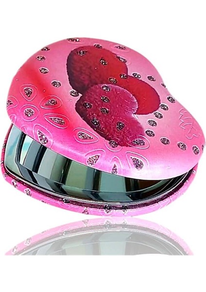 Kalp Makyaj Aynası Kalp Model Pembe