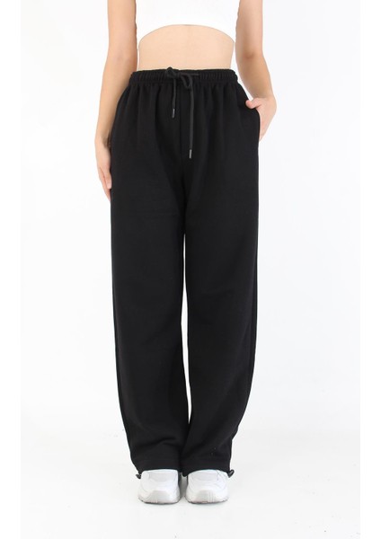 3056 Paça Büzgülü Nakışsız Eşofman Altı