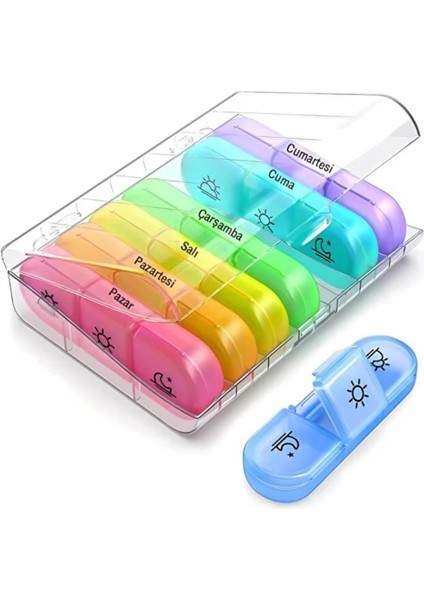 7 Günlük 21 Gözlü Haftalık Vitamin Saklama Kutusu