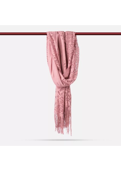 Dantelli Püsküllü Şal (Mevlid Örtüsü, 166X61 Cm. Pembe) fiyatları