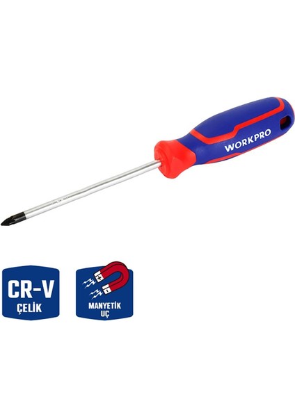 WP221035 PZ0X75MM Cr-V Manyetik Profesyonel Yıldız Tornavida