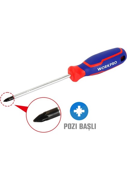 WP221035 PZ0X75MM Cr-V Manyetik Profesyonel Yıldız Tornavida modelleri