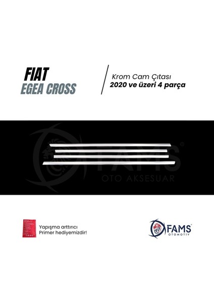 Fiat Egea Cross Krom Cam Çıtası 4 Parça 2020 Ve Üzeri Paslanmaz Çelik fiyatları
