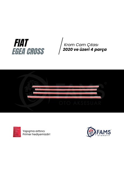 Fiat Egea Cross Krom Cam Çıtası 4 Parça 2020 Ve Üzeri Paslanmaz Çelik modelleri