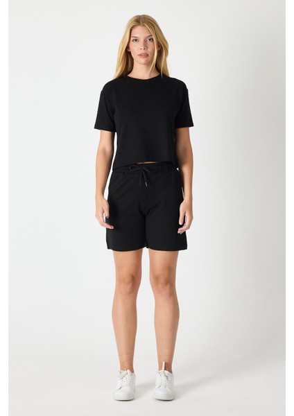 Kadın Bisiklet Yaka Kısa Kol Şort Takım 2995