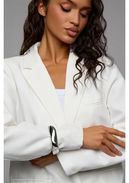 Geometrik Düz ve Kalın Gümüş Rengi Cuff Bileklik indirimleri