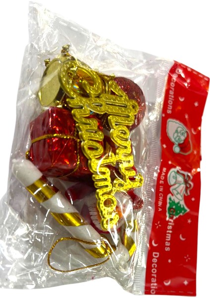 Yılbaşı Süsüleri 6 Lı Küçük Set Paket 10X6 cm Baston Noel Baba Toplar fırsatları