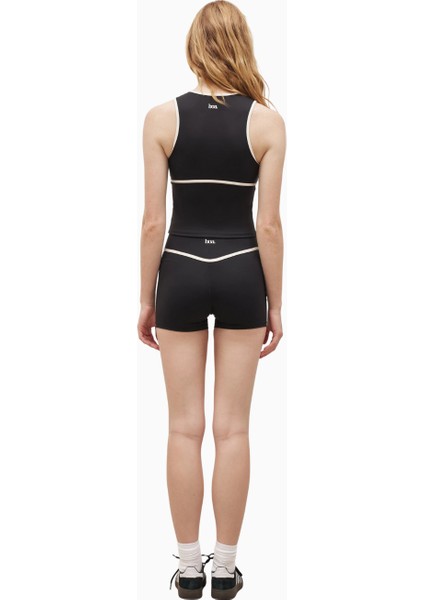 Base Contrast Trim Sleeveless Zip Up Şekillendirici Fermuarlı Kadın Üst modelleri