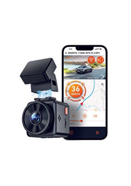 Element 1 Lite Araç İçi Kamera 1080P Çözünürlük 160° Görüş Açısı Wi-Fi Özellikli