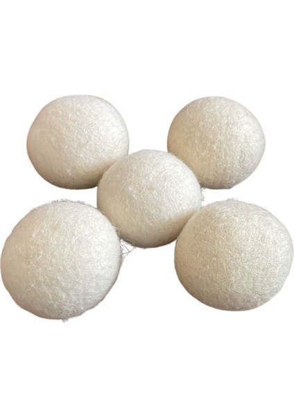 5 Adet Xxl Doğal Yerli Üretim Çamaşır Yün Kurutma Topu - Taşıma Kesesi Hediyeli