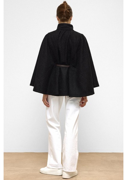 Kemerli Kalın Panço Siyah 3154