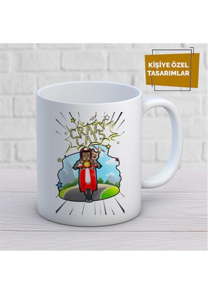 Kişiye Özel Isim Yazılabilir Çılgın Kediler Kupa Bardak