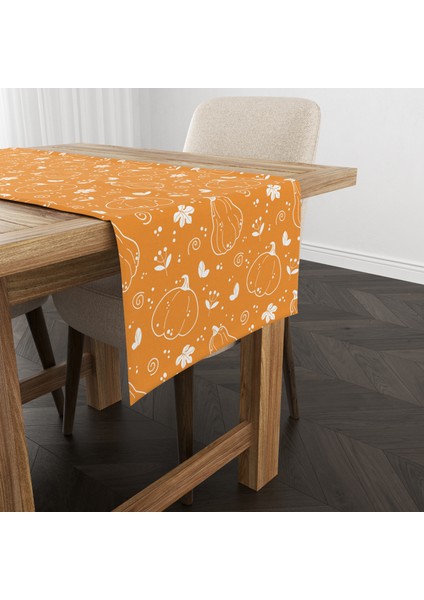 Dijital Baskılı Runner - Yaprak / Sonbahar / Kabak Desenli - 140X40 cm modelleri