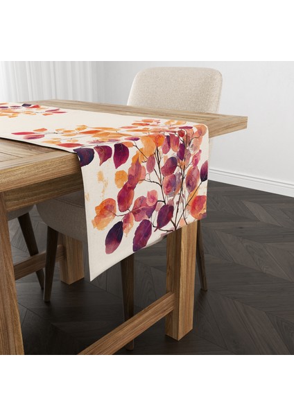 Dijital Baskılı Runner - Yaprak / Sonbahar / Kabak Desenli - 140X40 cm modelleri