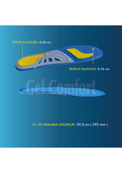 - GC11 - Sport Gel | Spor Ayakkabı ve Aktiviteler Için Ark Destekli Ortopedik Yumuşak Jel Iç Tabanlık indirimleri