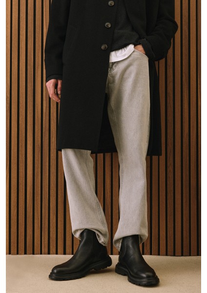 , Erkek Hakiki Deri Bot 1531043Z42015 Siyah