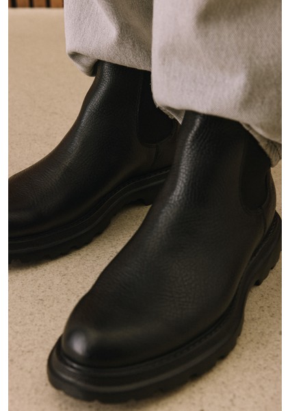 , Erkek Hakiki Deri Bot 1531043Z42015 Siyah modelleri