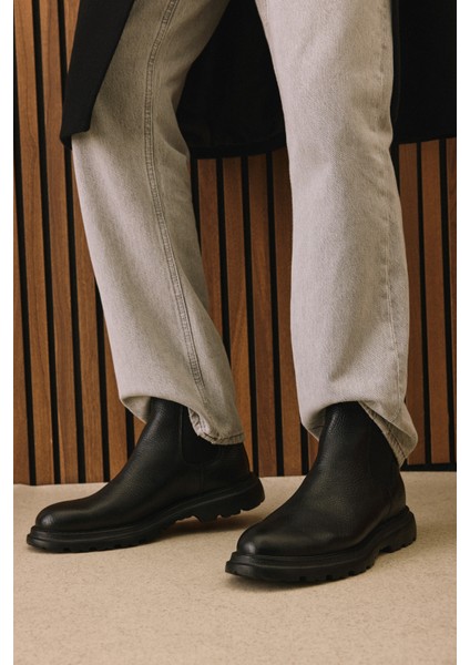 , Erkek Hakiki Deri Bot 1531043Z42015 Siyah fırsatları