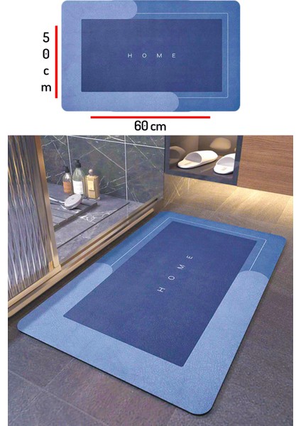 Su Emici Banyo Paspası Kaymaz Tabanlı Su Emici Yapı 50 x 70 cm Kare
