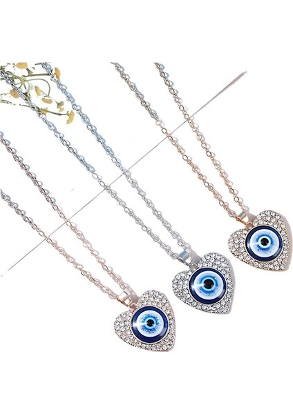 Yeni Orijinal Türk Şeytan Gözü Kolye Nokta Elmas Kalp Şeklinde Mavi Göz Kolye Ucu Kolye Takı (Yurt Dışından) fiyatları