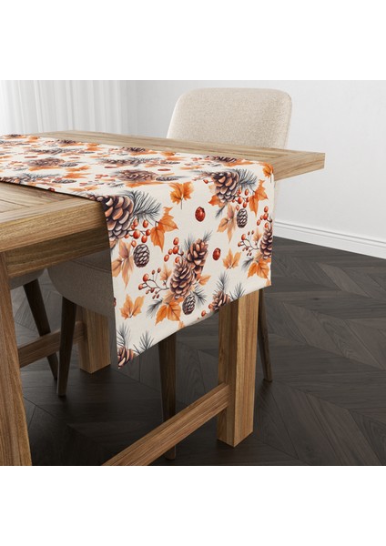 Dijital Baskılı Runner - Yaprak / Sonbahar / Kabak Desenli - 140X40 cm modelleri