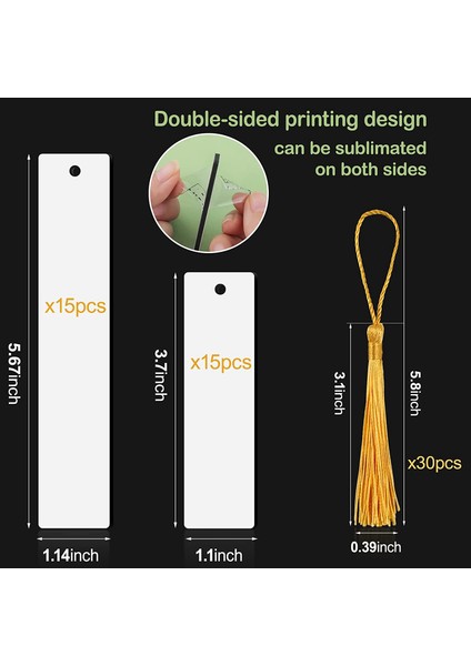 30 Adet Süblimasyon Boşlukları Yer Imi, Süblimasyon Boşlukları 30 Adet ile Dıy Yer Imleri Için Renkli Püskül (Yurt Dışından) fiyatları