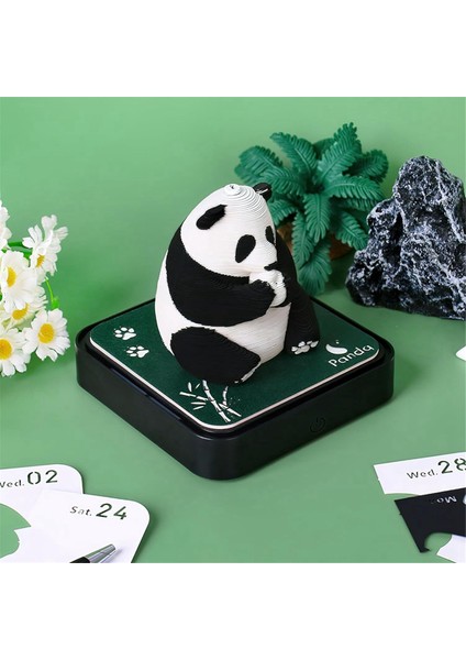 3D Sanat Takvimi 2024, Yaratıcı Zaman Parçası Takvim Panda Memo Pad Rip Away Kağıt Oyma Diy Yapışkan Not (Yurt Dışından) modelleri