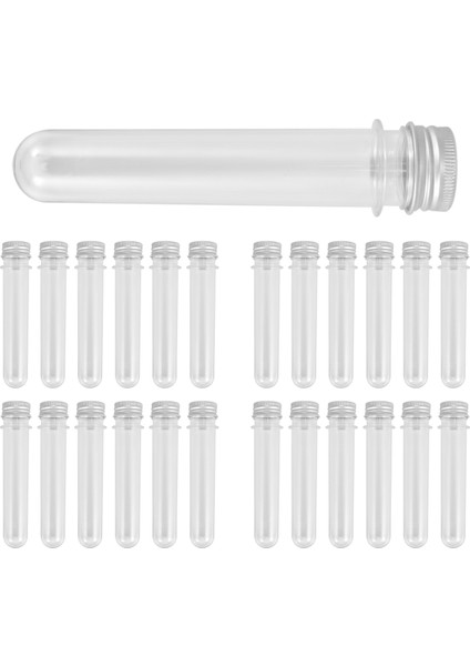 25PCS 45ML Plastik Test Tüpleri Metal Kapak Vida Kapağı Yuvarlak Taban Düğün Partisi Şeker Kozmetik Seyahat Losyon Kapları (Yurt Dışından) fırsatları