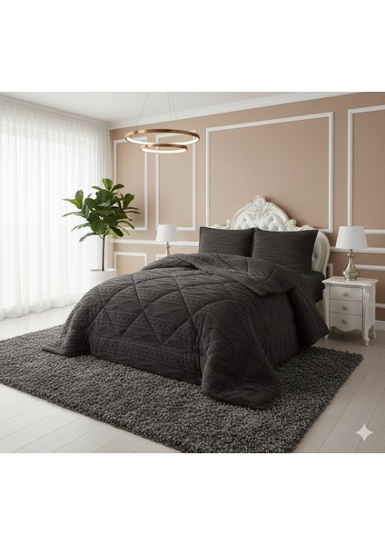 Comfort Yorgan Seti Çift Kişilik Ivy Antrasit