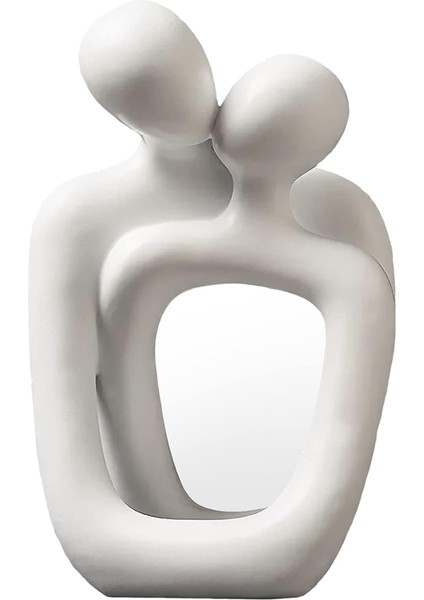 Iskandinav Yaratıcı Çift Heykel Masa Lambası Yatak Odası Dekorasyon Aksesuarları Estetik Oda Noel Ev Dekor, Beyaz (Yurt Dışından)