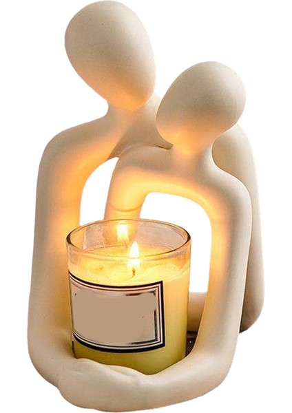 Iskandinav Yaratıcı Çift Heykel Masa Lambası Yatak Odası Dekorasyon Aksesuarları Estetik Oda Noel Ev Dekor, Beyaz (Yurt Dışından) fiyatları