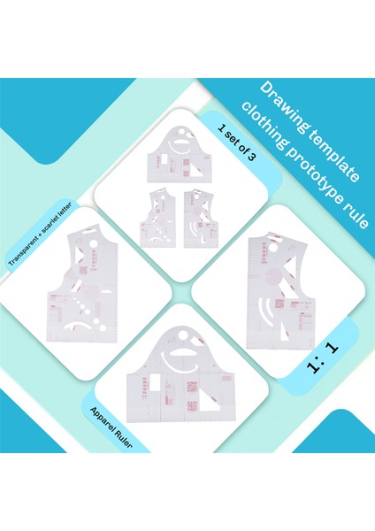1: 1 Moda Bez Tasarım Cetveli Kalıp Okulu Öğrenci Öğretim Giyim Çizim Şablonu Giysi Prototip Cetvel (Yurt Dışından) indirimleri