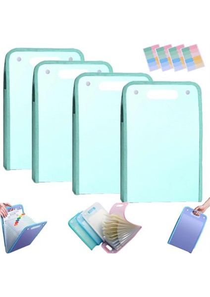 4 Adet Genişletilmiş Su Geçirmez Klasör, Dikey Dosya Yöneticisi C (Yurt Dışından)