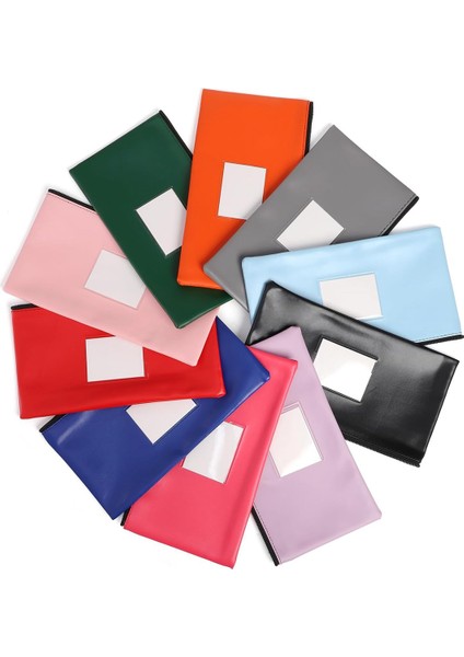 10 Adet Fermuarlı Para Çantaları, 10 Renk Güvenlik Banka Mevduat Çantaları (Yurt Dışından) modelleri