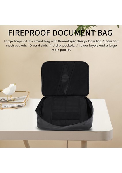 Fireproof Belge Depolama Kilidi Çantası, Taşıma Cüzdanı, Çok Katmanlı Taşınabilir Belge Depolama, Önemli Belgeler Için Uygun (Yurt Dışından) modelleri