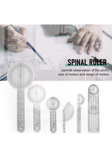 6pcs Spinal Cetvel Omurga Parmak Gonyometre Prentors Çok Rüller Açısı 180/360 Derece Ölçüm Aracı (Yurt Dışından) indirimleri