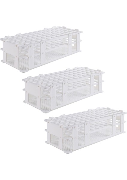 3 Adet Plastik Test Tüp Tutucuları, 60 Delik, 16 mm Test Tüpleri, Beyaz, Çıkarılabilir Laboratuvar Test Tüpü Tutucu (60 Delik) (Yurt Dışından)