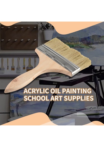Akrilik Yağlı Boya Okulu Sanat Malzemeleri Boya Fırçası Için Geniş Ahşap Tutulmuş Boya Fırçası Duvar Boyama Aracı (Yurt Dışından) indirimleri